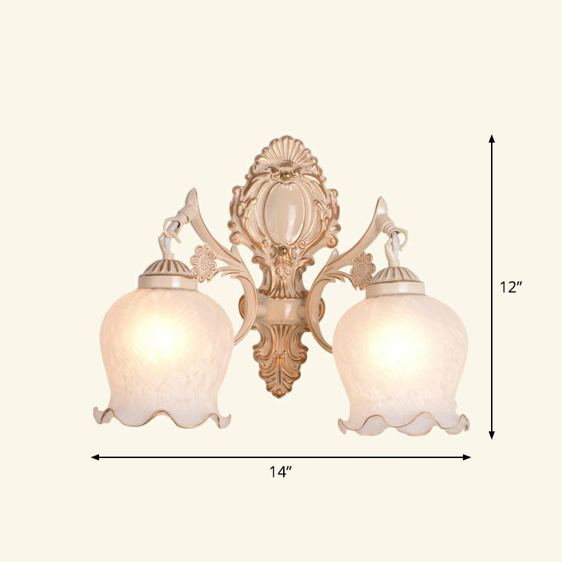 Frendorf | Frosted Glass Schattierte Wandlampe Ländlicher Stil Flur Wandleuchte Beleuchtungsarmatur