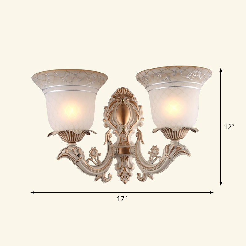Frendorf | Frosted Glass Schattierte Wandlampe Ländlicher Stil Flur Wandleuchte Beleuchtungsarmatur
