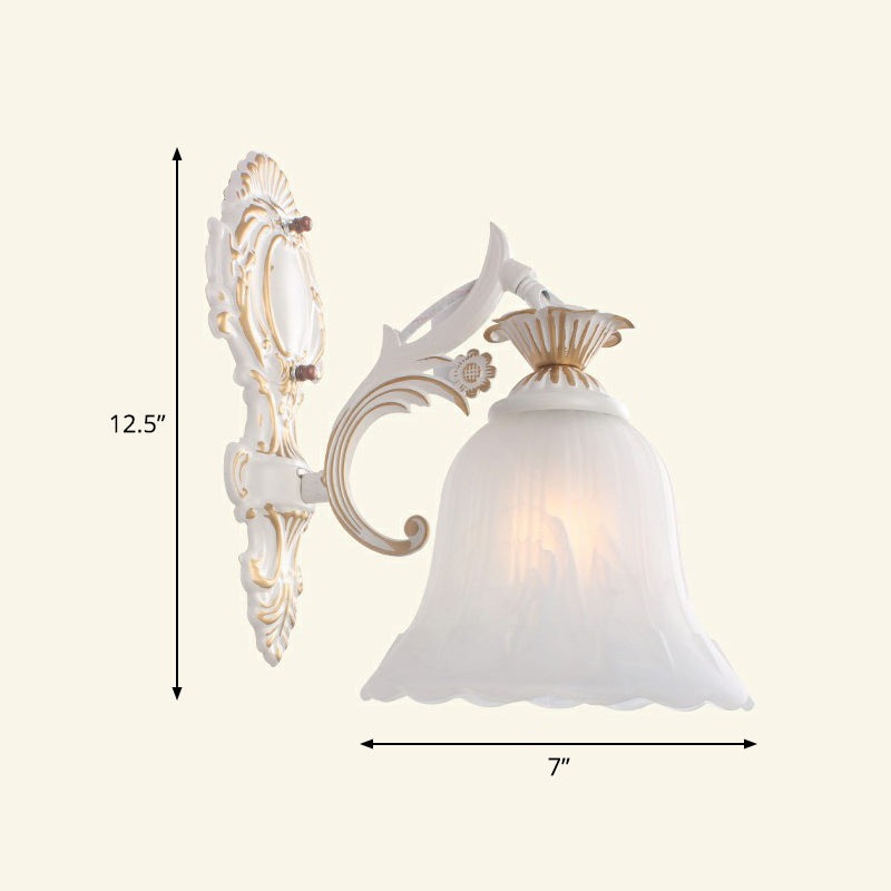 Frendorf | Frosted Glass Schattierte Wandlampe Ländlicher Stil Flur Wandleuchte Beleuchtungsarmatur
