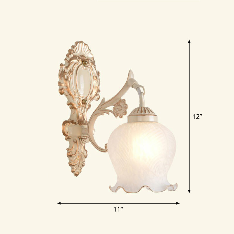 Frendorf | Frosted Glass Schattierte Wandlampe Ländlicher Stil Flur Wandleuchte Beleuchtungsarmatur