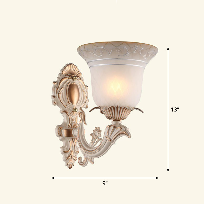 Frendorf | Frosted Glass Schattierte Wandlampe Ländlicher Stil Flur Wandleuchte Beleuchtungsarmatur