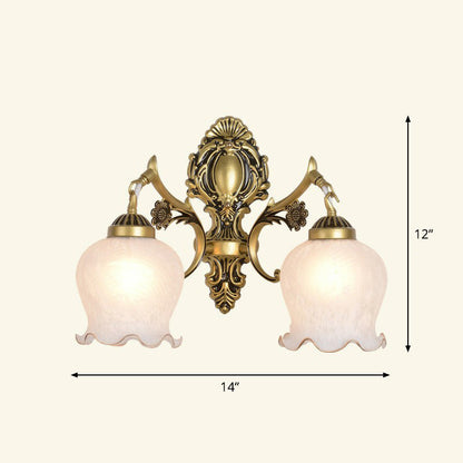 Frendorf | Frosted Glass Schattierte Wandlampe Ländlicher Stil Flur Wandleuchte Beleuchtungsarmatur