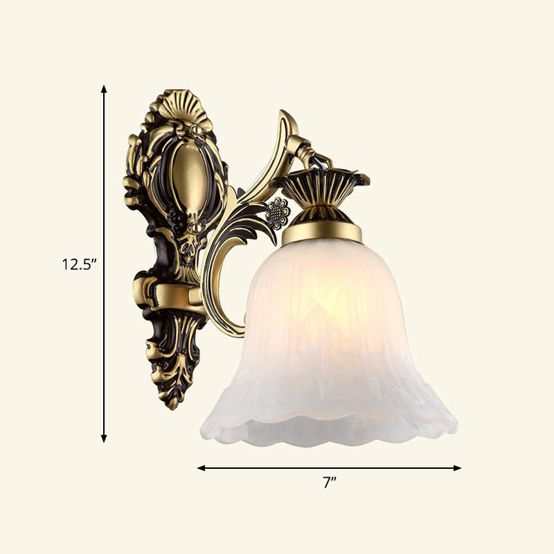 Frendorf | Frosted Glass Schattierte Wandlampe Ländlicher Stil Flur Wandleuchte Beleuchtungsarmatur