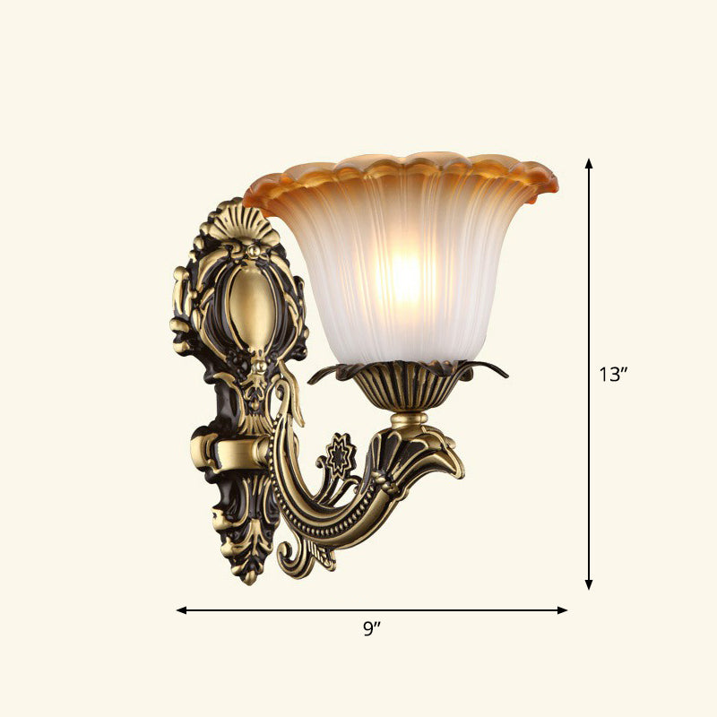 Frendorf | Frosted Glass Schattierte Wandlampe Ländlicher Stil Flur Wandleuchte Beleuchtungsarmatur