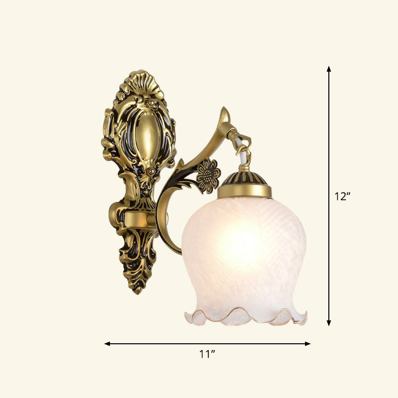 Frendorf | Frosted Glass Schattierte Wandlampe Ländlicher Stil Flur Wandleuchte Beleuchtungsarmatur