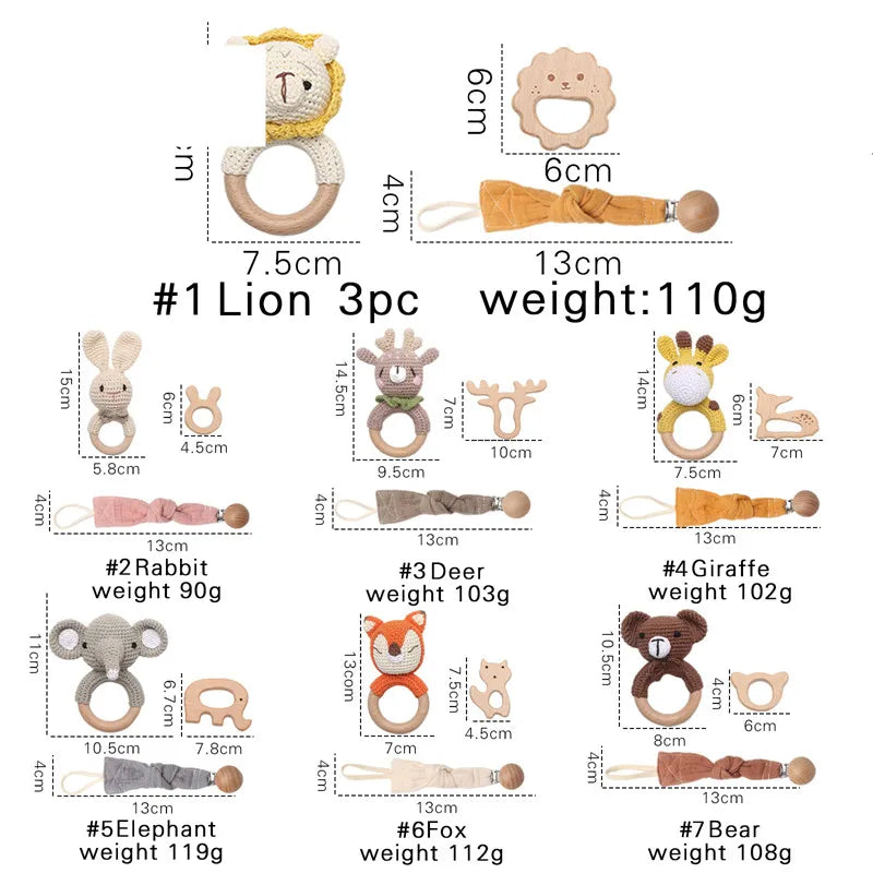 Frendorf | Baby Set mit Strickrassel und Decke – Für die frühkindliche Entwicklung