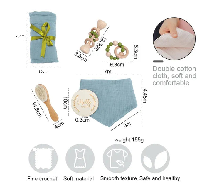 Frendorf | Baby Set mit Strickrassel und Decke – Für die frühkindliche Entwicklung