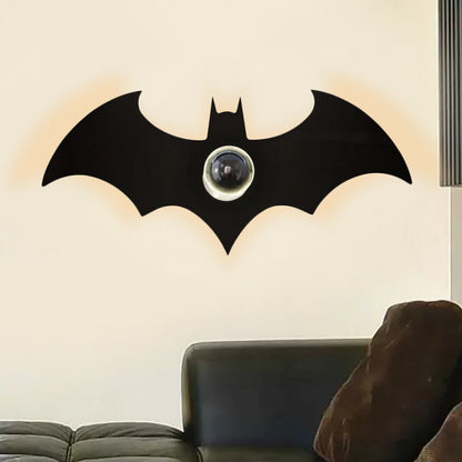 Frendorf | Metalen Kleine Vleermuis Wandlamp 1 Kop Modern Creatieve Sconcelamp in Zwart voor Jongens Slaapkamer