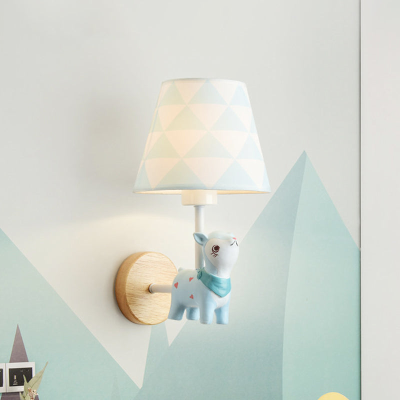 Frendorf | Moderne Wandlampe Reduzierter Schatten Einzel Licht Holz Wandlampe mit Tier für Teen