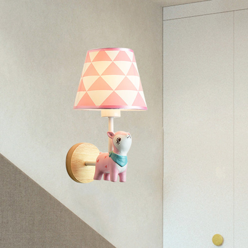 Frendorf | Moderne Wandlampe Reduzierter Schatten Einzel Licht Holz Wandlampe mit Tier für Teen