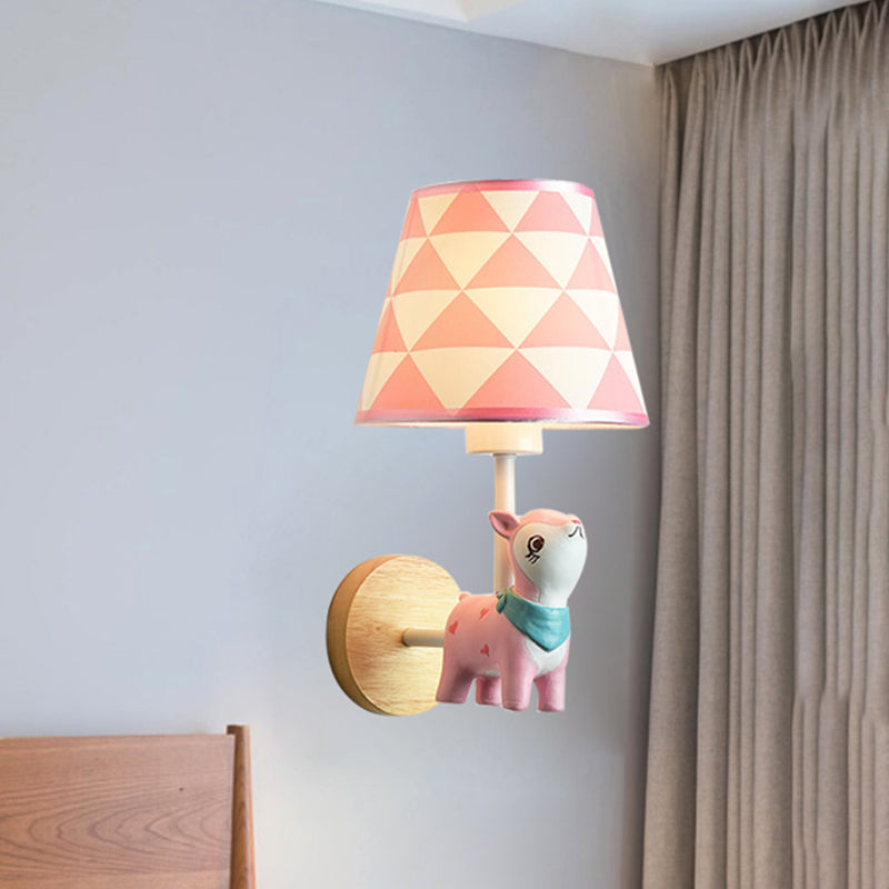 Frendorf | Moderne Wandlampe Reduzierter Schatten Einzel Licht Holz Wandlampe mit Tier für Teen