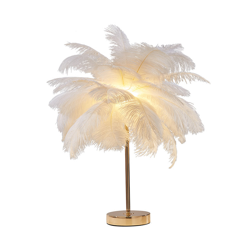 Kokosnussbaumförmige Nachtlampe Dekorative Feder 1 Kopf Wohnzimmer Akzent Tischlampe