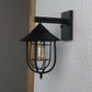 Frendorf | Half-Capsule Cage Gang Wandlamp Rustiek Metaal Enkel Zwarte Wandlamp met Conische Top