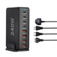 Frendorf | 240W GaN 8-Port USB-C Ladegerät mit 4 USB-C und 4 USB-A Anschlüssen – Schnellladegerät für Smartphones, Tablets und Laptops