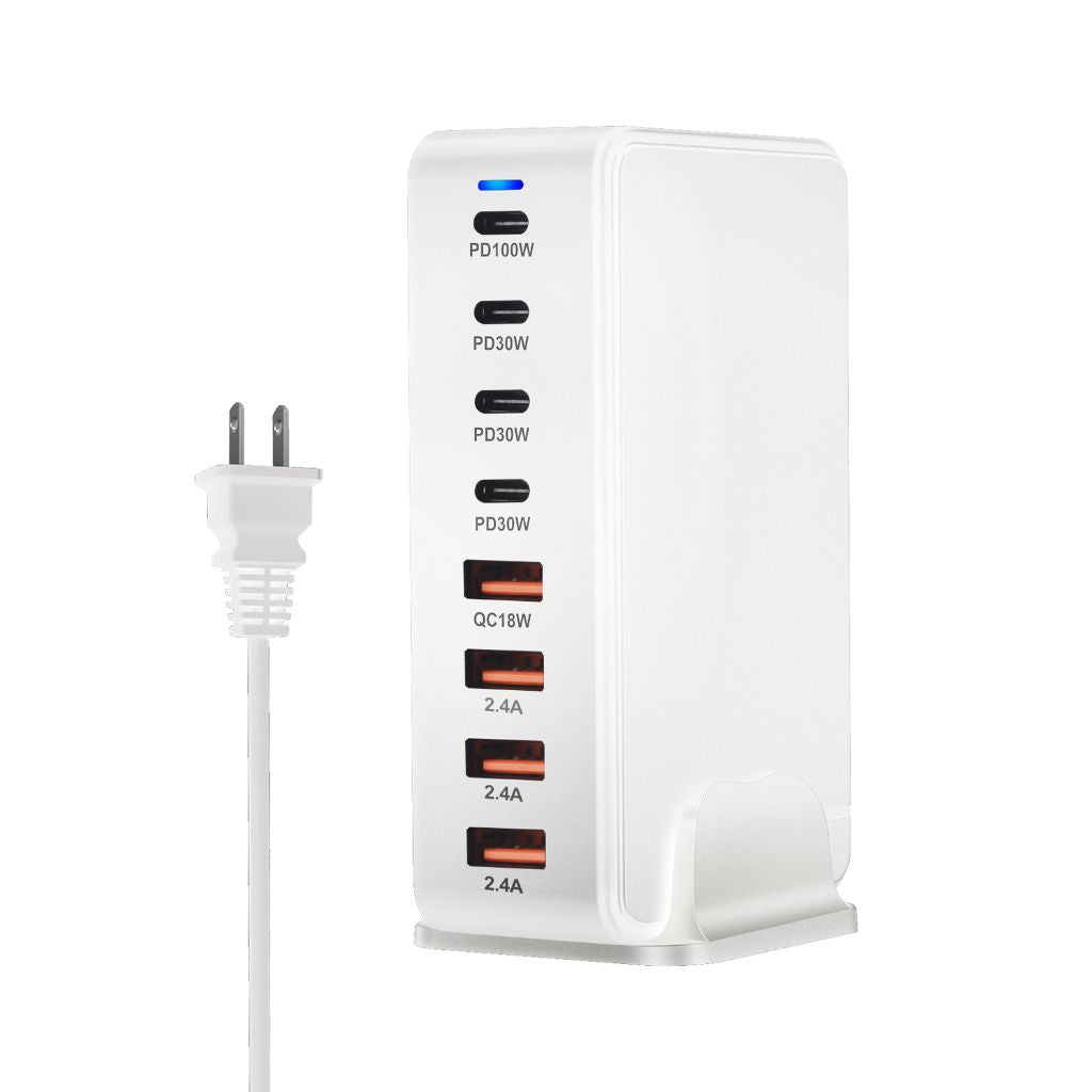 Frendorf | 240W GaN 8-Port USB-C Ladegerät mit 4 USB-C und 4 USB-A Anschlüssen – Schnellladegerät für Smartphones, Tablets und Laptops