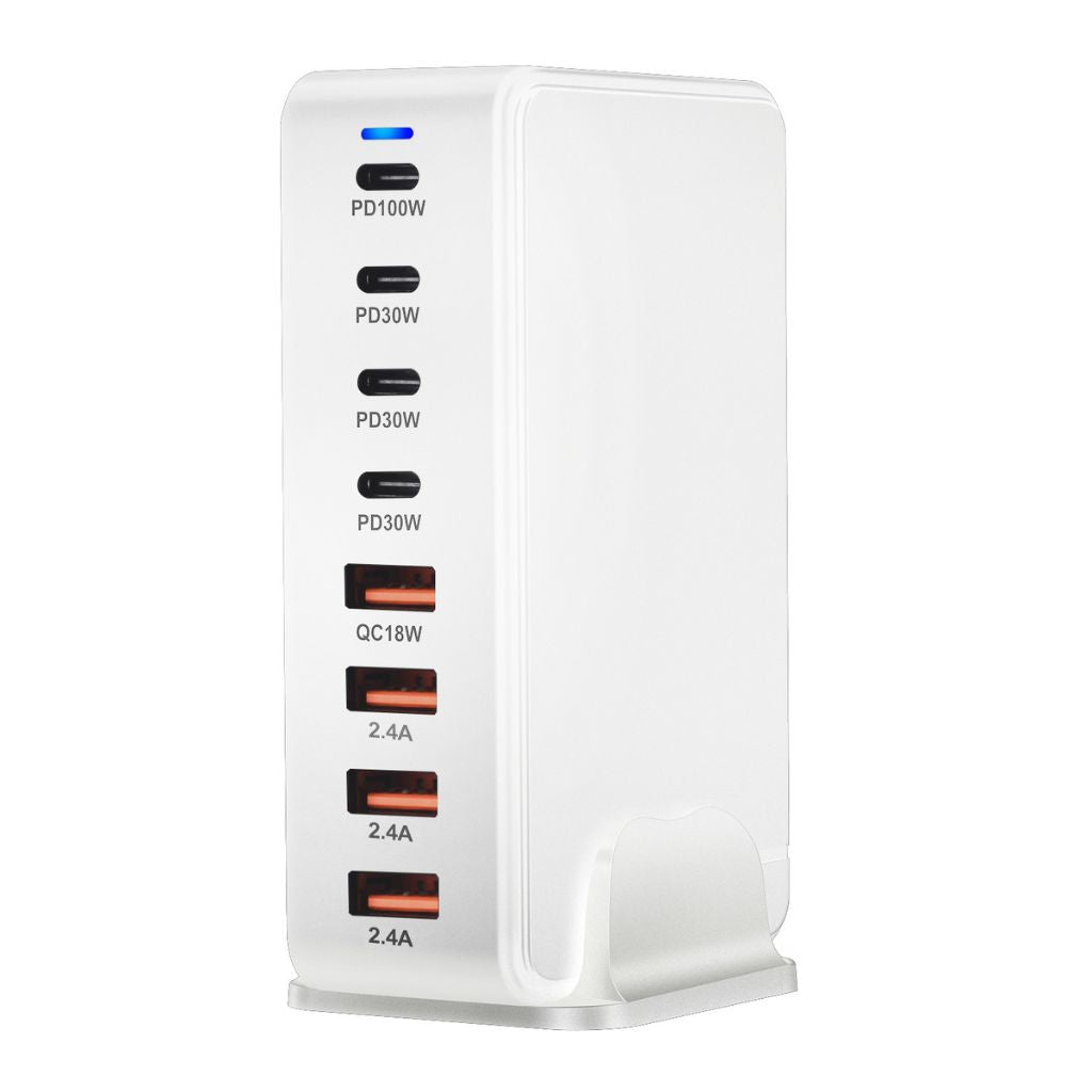 Frendorf | 240W GaN 8-Port USB-C Ladegerät mit 4 USB-C und 4 USB-A Anschlüssen – Schnellladegerät für Smartphones, Tablets und Laptops