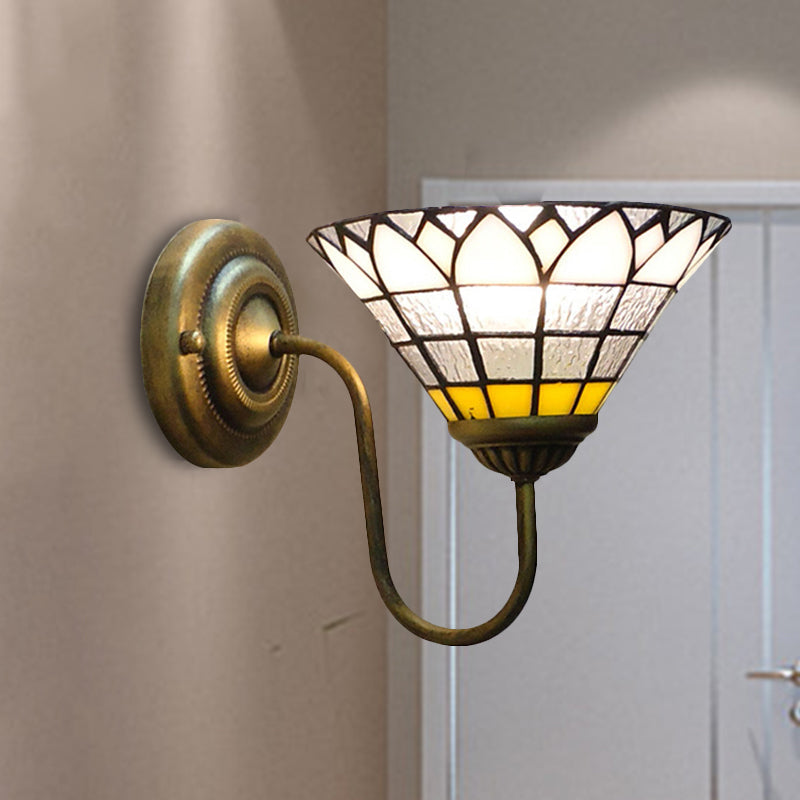 Frendorf | 1 Kopf Wand Licht Fixture Barock Lotus Klar Dimple Glas Wandlampe für Flur