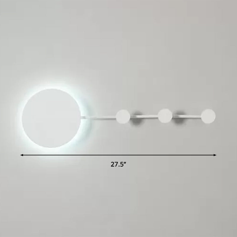 Frendorf | 27,5"/39" Breite Schwarz/Weiß Runde LED Wandlampe Simplicity LED Acryl Wandleuchte in Warm/Weiß Licht mit Aufhängern