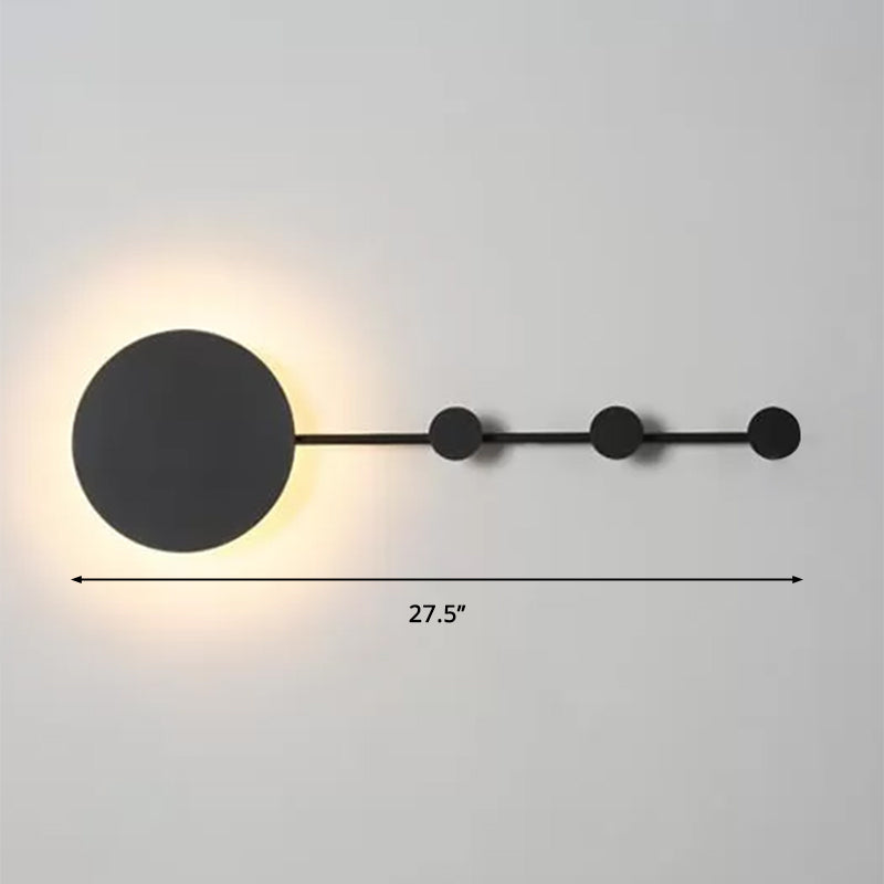 Frendorf | 27,5"/39" Breite Schwarz/Weiß Runde LED Wandlampe Simplicity LED Acryl Wandleuchte in Warm/Weiß Licht mit Aufhängern