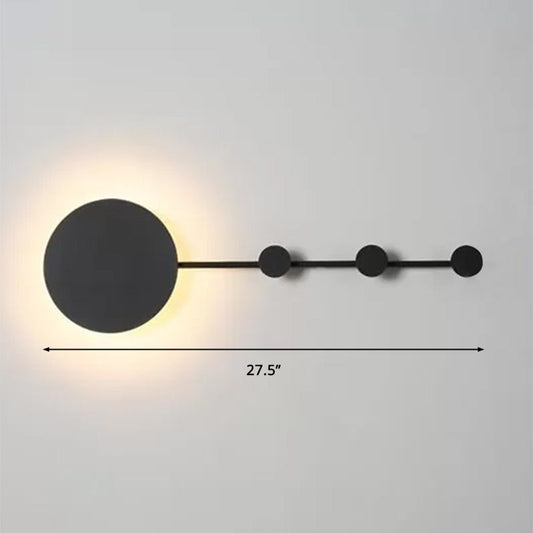 Frendorf | 27,5"/39" Breite Schwarz/Weiß Runde LED Wandlampe Simplicity LED Acryl Wandleuchte in Warm/Weiß Licht mit Aufhängern