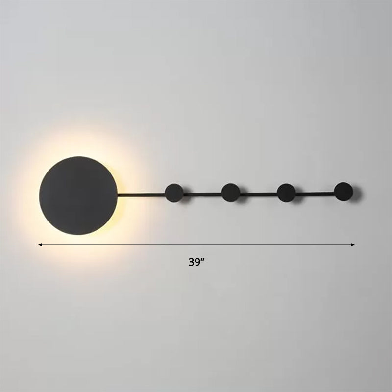 Frendorf | 27,5"/39" Breite Schwarz/Weiß Runde LED Wandlampe Simplicity LED Acryl Wandleuchte in Warm/Weiß Licht mit Aufhängern