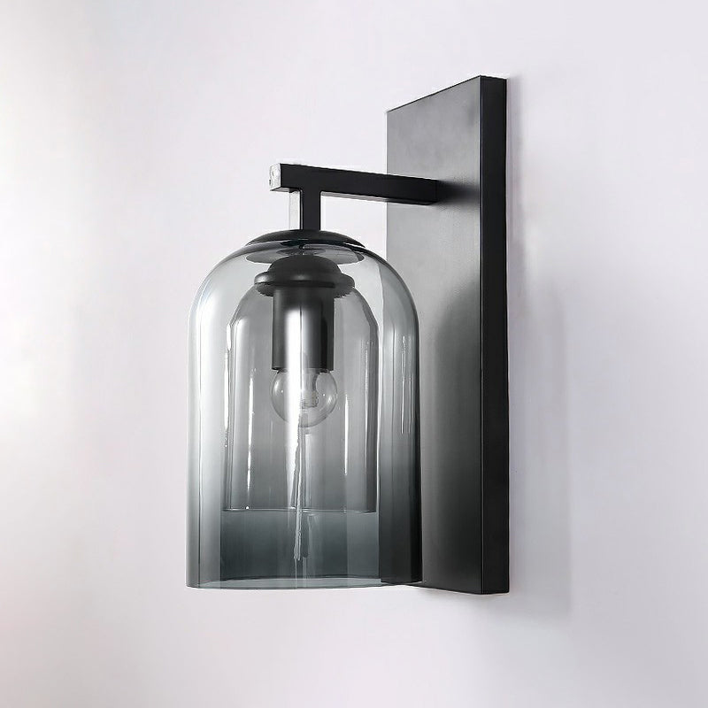 Frendorf | Nordische Glockenförmige Wandlampe Glas 1 Kopf Schlafzimmer Wandleuchte Leuchten in Schwarz