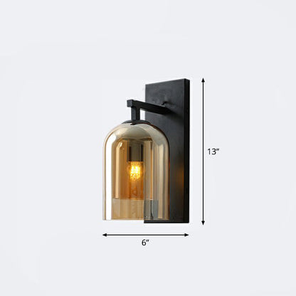 Frendorf | Nordische Glockenförmige Wandlampe Glas 1 Kopf Schlafzimmer Wandleuchte Leuchten in Schwarz