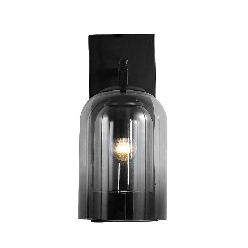 Frendorf | Nordische Glockenförmige Wandlampe Glas 1 Kopf Schlafzimmer Wandleuchte Leuchten in Schwarz