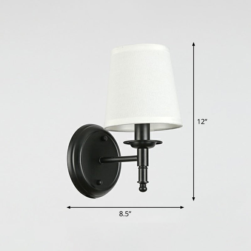 Minimalistische Kegelshade-Wandbeleuchtung Stoff 1 Kopf Nachttisch Wandleuchte Leselampe