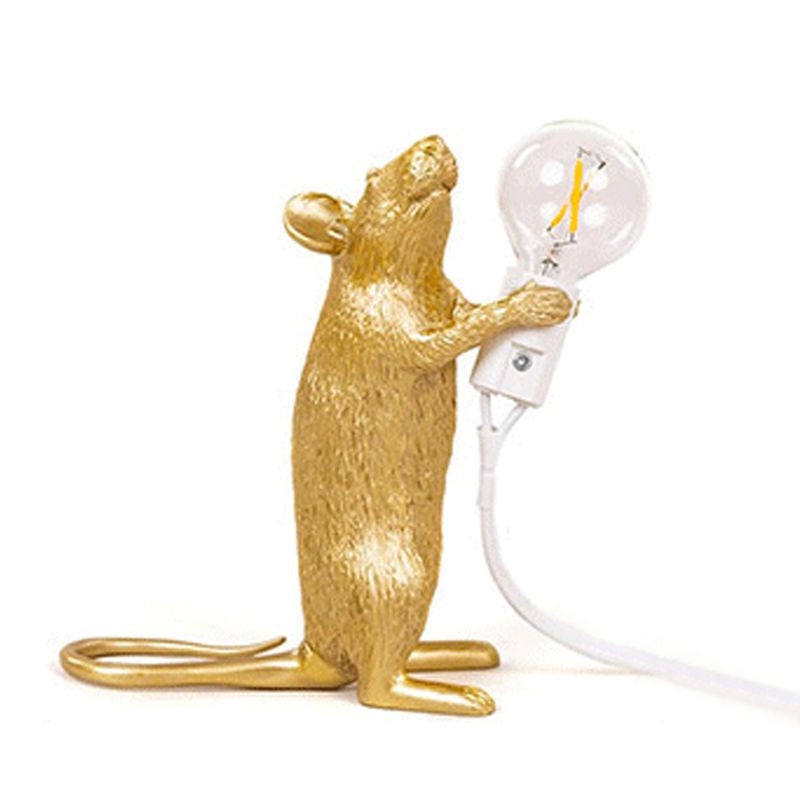 Harzrat-förmige Tischlampe Kreative 1-Licht Nachtbeleuchtung mit Bare Bulb Design