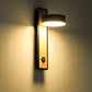 Frendorf | Draaibare 1 Licht Ronde LED Wandlamp Moderne Houten Zwart/Wit Naar Beneden Verlichting in Warm/Wit Licht