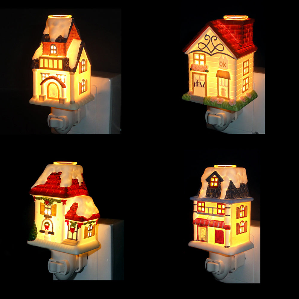 Frendorf | Keramiek Huis Nachtlamp Tiffany Loft 1 Lamp Wandlicht in Rood/Wit/Blauw/Roze voor Slaapkamer