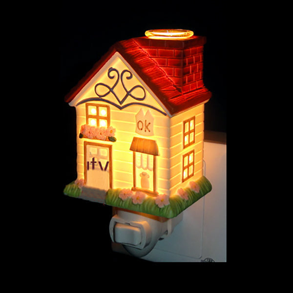 Frendorf | Keramiek Huis Nachtlamp Tiffany Loft 1 Lamp Wandlicht in Rood/Wit/Blauw/Roze voor Slaapkamer