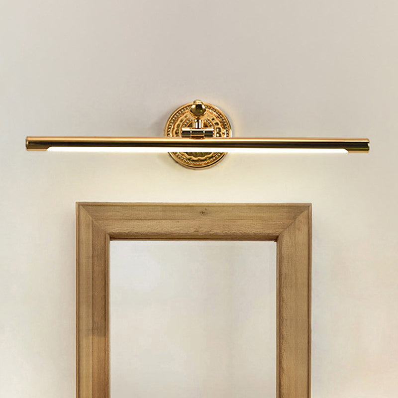 Frendorf | Lineare Metallische Wandbeleuchtung Modernistischer Stil 16"/21.5" Breite LED Messing/Gold Finish Wandmontage Beleuchtung über Spiegel