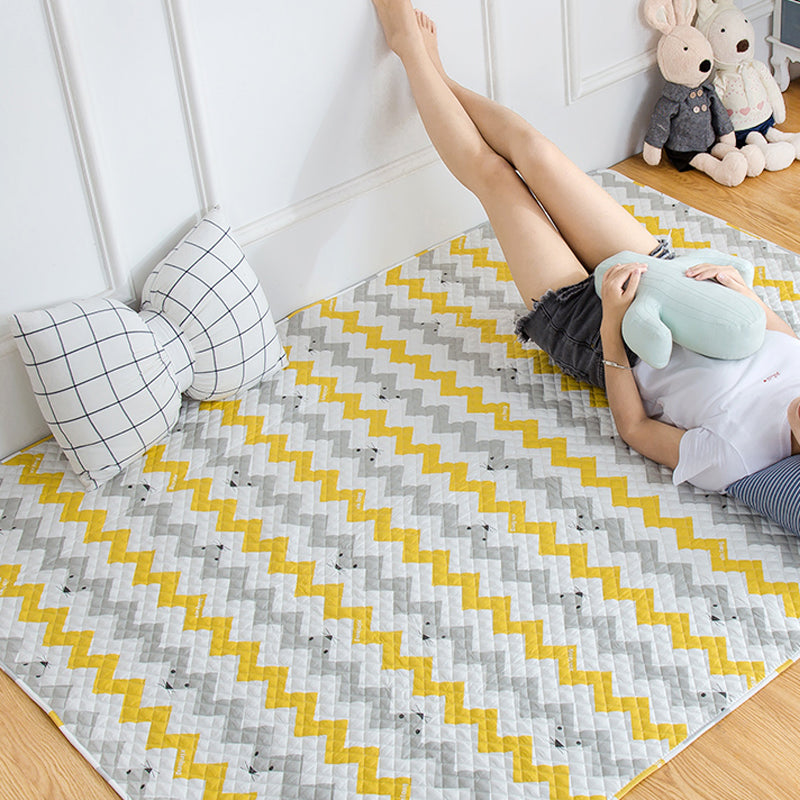 Lässiger Schlafzimmerteppich Mehrfarbig Geometrisch Bedruckter Teppich Baumwolle Rutschfeste Rückseite Pflegeleicht Indoor Teppich