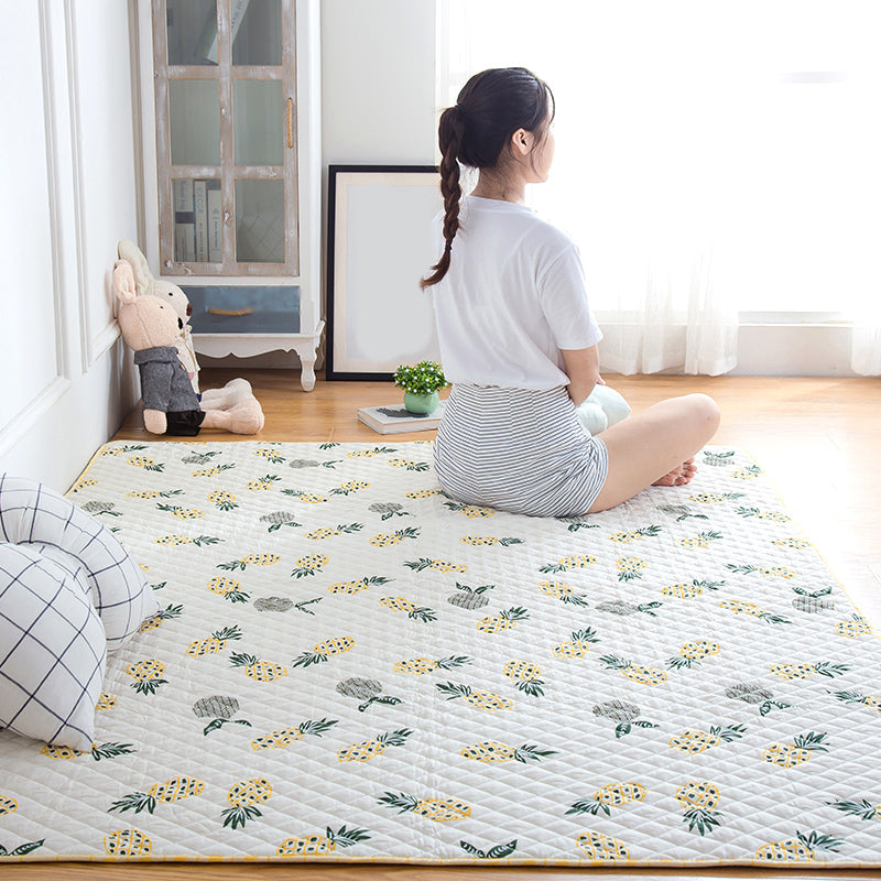 Lässiger Schlafzimmerteppich Mehrfarbig Geometrisch Bedruckter Teppich Baumwolle Rutschfeste Rückseite Pflegeleicht Indoor Teppich