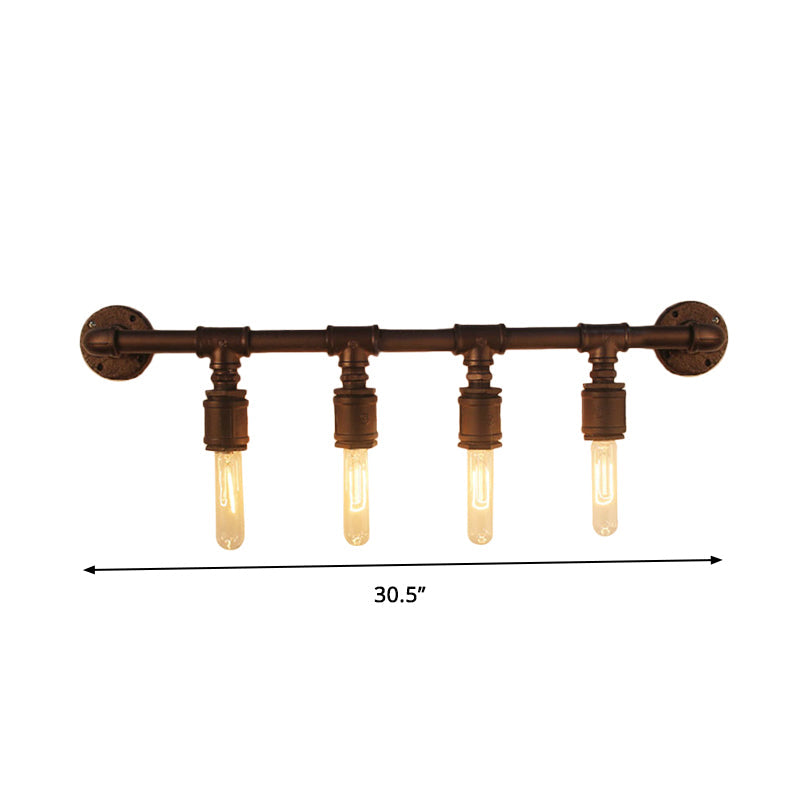 Frendorf | Eisen Zwarte Wandlamp Rechte Buizen 2/4/6 Gloeilampen Industrie Wandlamp voor Woonkamer