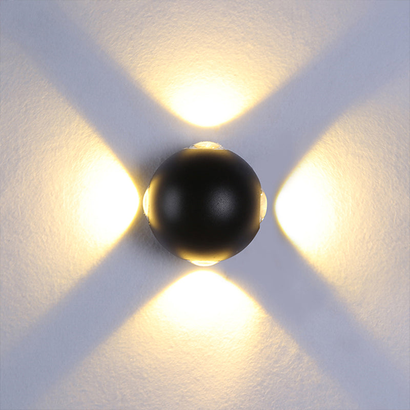 Frendorf | Abgerundete Schatten Veranda Wandlampe Aluminium Warm/Weiß Beleuchtung LED Modern Stilvolle Wandleuchte in Schwarz