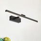 Simplistischer Stil Rechteckige Aluminium Wandlampe 16"/19.5" W LED Make-up Spiegellicht in Schwarz/Weiß für Badezimmer