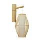 Asiatische Stil ovale Wandlampe Wandleuchte mit Laternen-Design Bambus 1-Licht Wohnzimmer Wandlampe in Beige