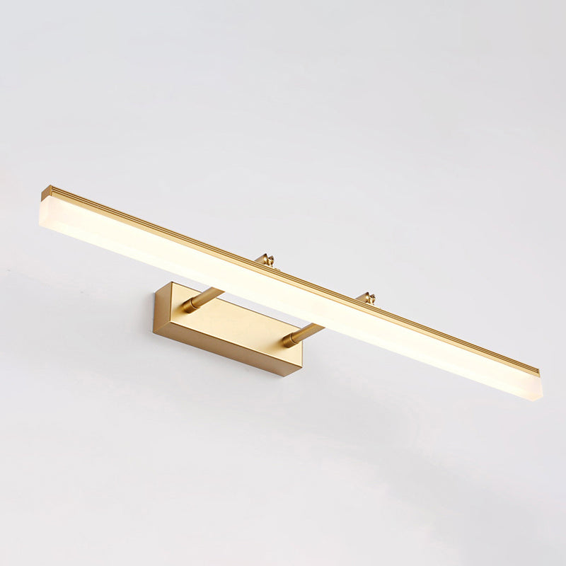 Frendorf | 16"/19.5" B Rechte Wandleuchte Moderner Stil Acryl LED Badezimmer Spiegellicht in Gold, Warm/Weiß Licht