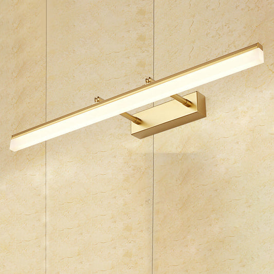 Frendorf | 16"/19.5" B Rechte Wandleuchte Moderner Stil Acryl LED Badezimmer Spiegellicht in Gold, Warm/Weiß Licht