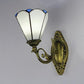 Frendorf | Altermessing Gebogene Arm Wandlampe mit Verglasung Kegel Shade 1 Licht Vintage Wandleuchte in Weiß/Klar