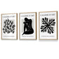 Matisse Floral und Nude Set aus 3 schwarzen und grauen Wandkunst-Drucken / Gerahmt