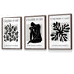 Matisse Floral und Nude Set aus 3 schwarzen und grauen Wandkunst-Drucken / Gerahmt