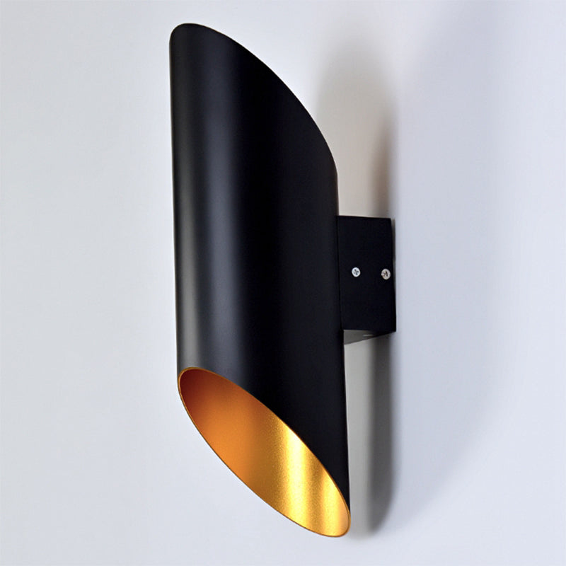 Frendorf | 2 Lichter Treppen Wandlampe mit Röhrenmetallschirm Schwarze Wandmontierte Lampe