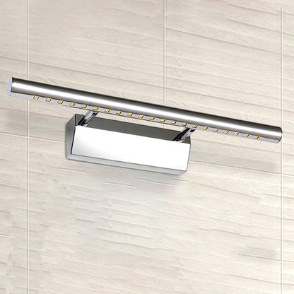 Moderner Stil Zylindervanity Wandleuchte Metallic 10"/16" B LED Badezimmer Wandmontierte Lampe in Chrom, Warm/Weiß Licht