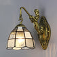 Frendorf | Barokke Ruitpatroon Wandlamp 1 Hoofd Wit/Blauw Glas Muur Gemonteerd Verlichtingsarmatuur voor Hal