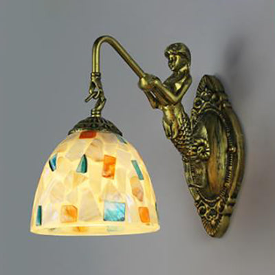 Frendorf | Mermaid's Lair - Elegante Wandleuchte mit kompliziertem Mosaik- und Meerjungfrauen-Design