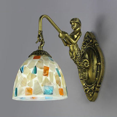 Frendorf | Mermaid's Lair - Elegante Wandleuchte mit kompliziertem Mosaik- und Meerjungfrauen-Design